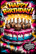 Happy Birthday—Seven Flaming Middle Fingers