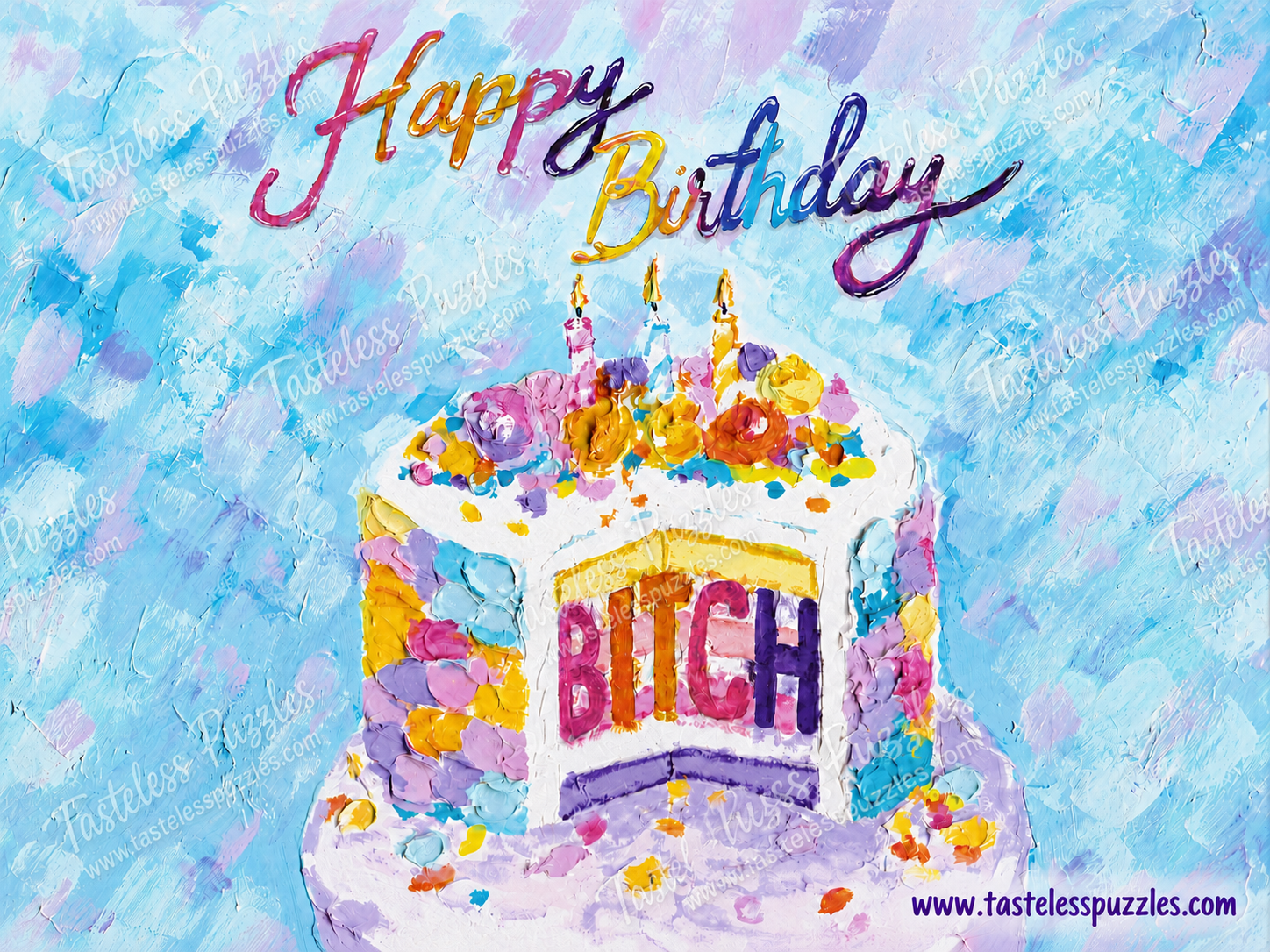 Colorful funny Happy Birthday jigsaw puzzle by a local anonymous artist